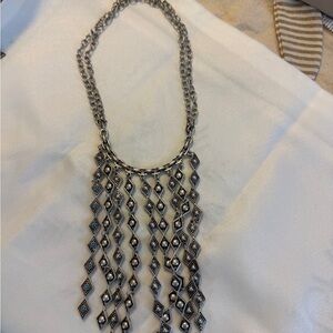 Silver-Tone Multi-Strand Fringe Necklace - Women Jewelry